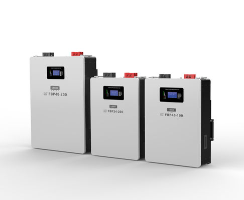 दीवार माउंट 25.6V 48V 100 - 300AH लिथियम लोहा बैटरी